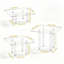 Acrylic Cake Bread Display Stand Transparent Donut Dessert Pastry Display Rack Glass Display Stand Transparent Storage Tray Kitchen Use Christmas Gift Back To School - Clear - View 2
