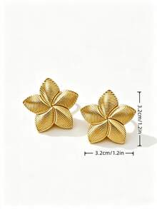 3 Pairs Of Fashionable Stainless Steel Gold Earrings, Vintage Y2K Hypoallergenic Hoop Earrings, Suitable For Women's Daily Wear, Party, Outfit Styling, Halloween Women's Accessories, Stainless Steel Jewelry - Gold - View 6