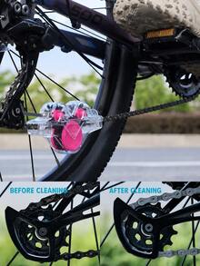 Bicycle Chain Cleaner, Multi-Functional Tool, Specifically Designed For Chain Maintenance, Suitable For Mountain Bikes And Road Bikes, Includes Cleaning Brush, Applicable To Drivetrain (Transparent Color), Portable Bicycle Cleaning Accessory - A - View 5