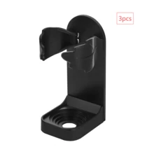 3pcs Wall-Mounted Razor Holder (Includes Double-Sided Adhesive), Self-Adhesive Waterproof Bathroom Razor And Toothbrush Storage Box, Durable Material, Easy Installation (No Drilling Required), Shower Razor Holder, Bathroom Accessories, Space-Saving - Black - View 3