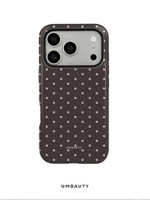 UMBAUTY 1件深棕色背景搭配粉色波點圖案設計手機殼，相容 iPhone 18 Pro Max，適用於 11/12/13/14/15/16/17/18 Pro/Pro Max/Plus/17e，高端時尚趣味款，男女皆宜，適合送給女友的復活節、春季、婚禮季與生日禮物 - 彩色 - 查看 8