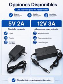 5V 2A 12V 3A Power Adapter With Cable, Power Supply For LED Strips, Camera, Router And Electronic Equipment, Stable Power Charger For Home And Office - US A Type Plug(110-127V) - View 3