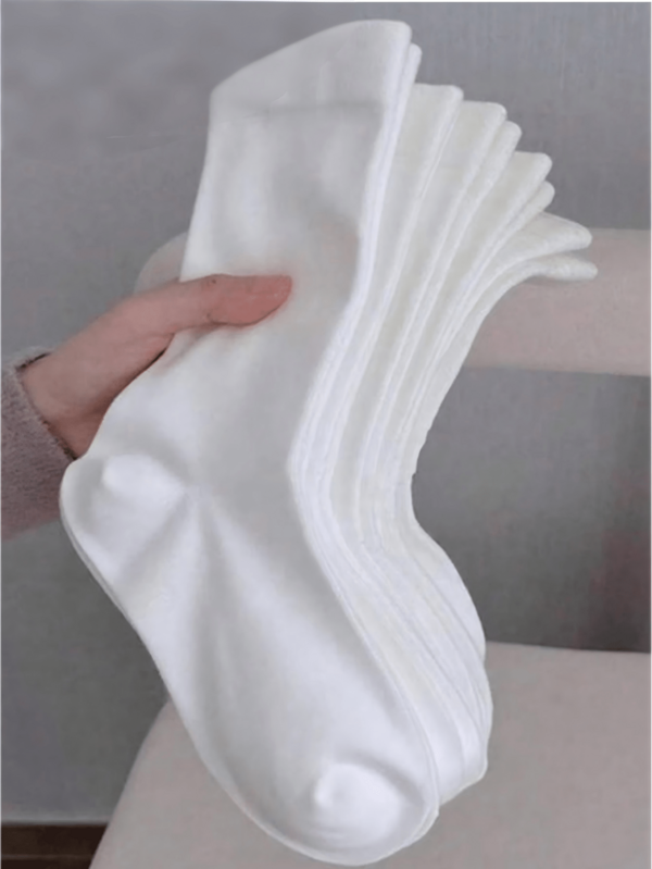1/5 Pares de Meias Femininas de Cano Médio, Estilo Minimalista Versátil Primavera/Verão, Meias de Cano Médio Brancas Puras, Macias e Respiráveis, Soltas e Confortáveis, Adequadas para Uso Diário, Adequadas para Presente do Dia das Mães, Adequadas para Uso Diário, Adequadas para Compra da Temporada de Volta às Aulas Feminina