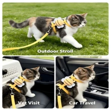 1 Set Cute Cartoon Bee Design Cat Leash, Comfortable Lightweight Anti-Escape Pet Leash Set, Suitable For Small Cats And Dogs Outdoor Wear, Cat Accessories, Cat Decorations, Cat Clothes, Cat Collar, Cat Outfit - Multicolor - View 4