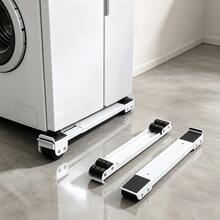 2Pcs Heavy Duty Shockproof Appliance Mobile Base, Durable White Roller Stand, Universal For Refrigerator, Washing Machine & Dryer, Easy To Move For Under Appliance Cleaning - White - View 2
