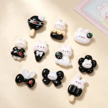 5/15/30 pcs Aksesori Liontin Resin DIY Pita Es Krim Kelinci Lucu, Cocok untuk Kerajinan Tangan DIY, Jepit Rambut, Bahan Pembuatan Perhiasan Scrapbooking Dekorasi - Campuran Acak - Set Campuran Kelinci Mini - View 2