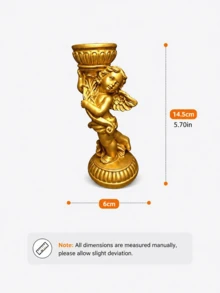 1pc Vintage European Style Angel Candle Holder Set, Angel Sculpture Decor, Home Decoration, Tabletop Candle Holder, Elegant Gift, Suitable For Weddings, Holidays And Special Occasions - Multicolor - View 9