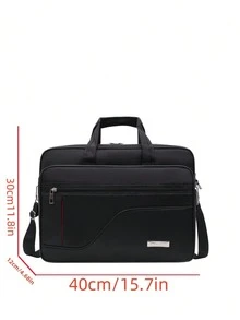 1pc Men's Business Travel Bag, Vintage Crossbody Handbag Design, Large Capacity Shoulder Bag, Zipper Closure, Adjustable Strap, Commute, Shopping, Daily Multi-Functional - Black - View 13