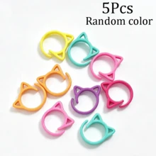 5/10/16/20/30/40/50/60Pcs Colorful Open Cat Ear Rotating Stitch Markers, Wider Open Cat Ear Themed Stitch Markers, Practical Knitting Tools, Gift For Knitters, Random Colors. - Multicolor - View 26