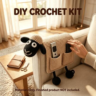 1 pièce Ensemble de sac suspendu pour canapé au crochet Teckel/Mouton/Chat (Matériaux seulement, crochet manuel simple requis), Kit DIY pour débutants, comprend un guide étape par étape et des instructions en anglais, design de décoration intérieure, cadeau d'anniversaire et de fête