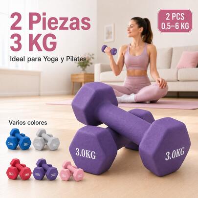 Halteres Hexagonais 6 kg, 2 Peças Halteres de 3 kg Cada, Antiderrapantes para Mulher e Homem, Halteres de Força para Fitness em Casa, Treino Muscular de Braços, Ombros, Costas e Peito, Equipamento de Ginásio, Tonificação Corporal, Exercícios de Força e Desenvolvimento Muscular