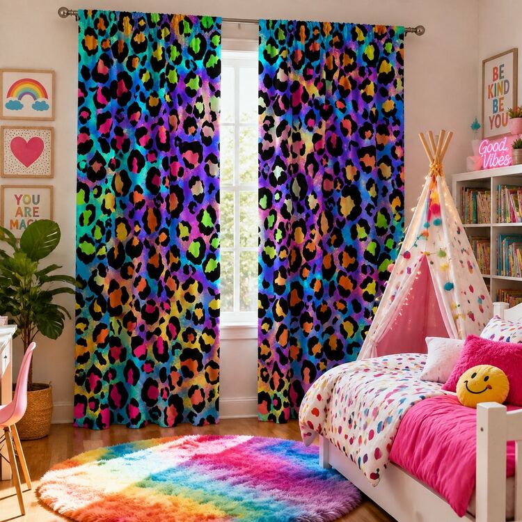 2 Buah Tirai Tipis Motif Leopard Ungu-Merah Muda, 90GSM Semi-Transparan untuk Perlindungan Privasi. Pemasangan Mudah dengan Kantong Batang, Cepat Kering, Tahan Pudar Setelah Dicuci, Ringan dan Dapat Dicuci. Ideal untuk Dekorasi Rumah, Kamar, dan Dapur & Pembatas Ruang. - Banyak warna 2 - View 8