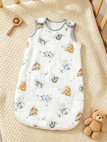 1pc All-Season Cartoon Cute Print Baby Sleeping Bag, Soft And Comfortable, For Newborn Daily Use - Multicolor - View 3