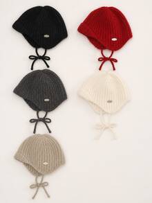 Cute Face-Slimming Knitted Ushanka Hat, Warm Ear-Protective Woolen Cap, Suitable For Daily Wear, Shopping And Outings - Fisherman's Hat - View 5