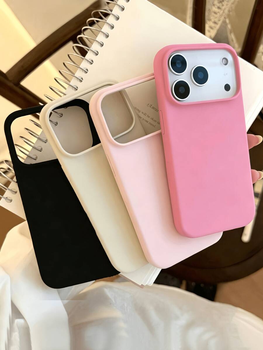 4pcs Dopamine Color Spray Painted Skin-Feel Solid Color Full Coverage Anti-Drop TPU Minimalist Phone Protective Case Compatible With IPhone 18 17 16 15 14 13 12 11 Pro Max/Plus Shockproof Protective Cover - Multicolor - View 1