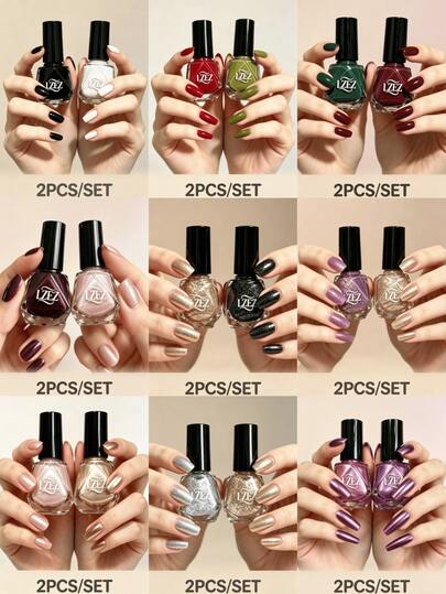 LZEZ Water-Based Peel Off Nail Polish Set, 2 Bottles 8ml Each Quick Dry Nail Varnish DIY Manicure Kit