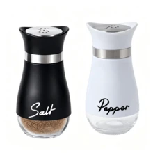 2pcs Salt And Pepper Shaker Set, Salt And Pepper Shakers With Base, Refillable Salt Shaker, 4oz Bottle, Modern Farmhouse Kitchen, Creative Kitchen Gift, Kitchen Essentials, Modern Design, Modern Kitchen Decor, High Quality Kitchenware - Multicolor - View 19
