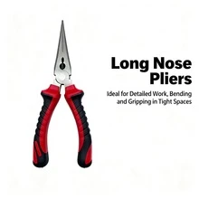 6 Inch Steel Wire Pliers, Needle Nose Pliers, Classic Red & Black Color Scheme | Thick Anti-Slip Handle, Comfortable Grip And Effort-Saving | Powerful Cutting Multi-Function Home Repair Tool | Practical Hardware Gift - 6 Inches - View 9