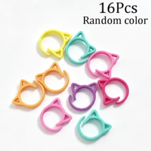 5/10/16/20/30/40/50/60Pcs Colorful Open Cat Ear Rotating Stitch Markers, Wider Open Cat Ear Themed Stitch Markers, Practical Knitting Tools, Gift For Knitters, Random Colors. - Multicolor - View 22