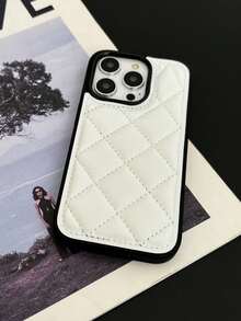 New Diamond Pattern 4-Color Fashion Phone Case Compatible With Apple 13, 15 Pro, 14, 16 Pro Max Protective Shockproof Shell - White - View 2