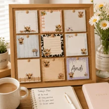 1/5pcs Highland Cow Sticky Notes, Cute Self-Adhesive Memo Pads, Office Decor Gift, Fridge Magnet, Student School Teacher Meeting Office Supplies, Suitable For Back To School Season - one-size - View 3