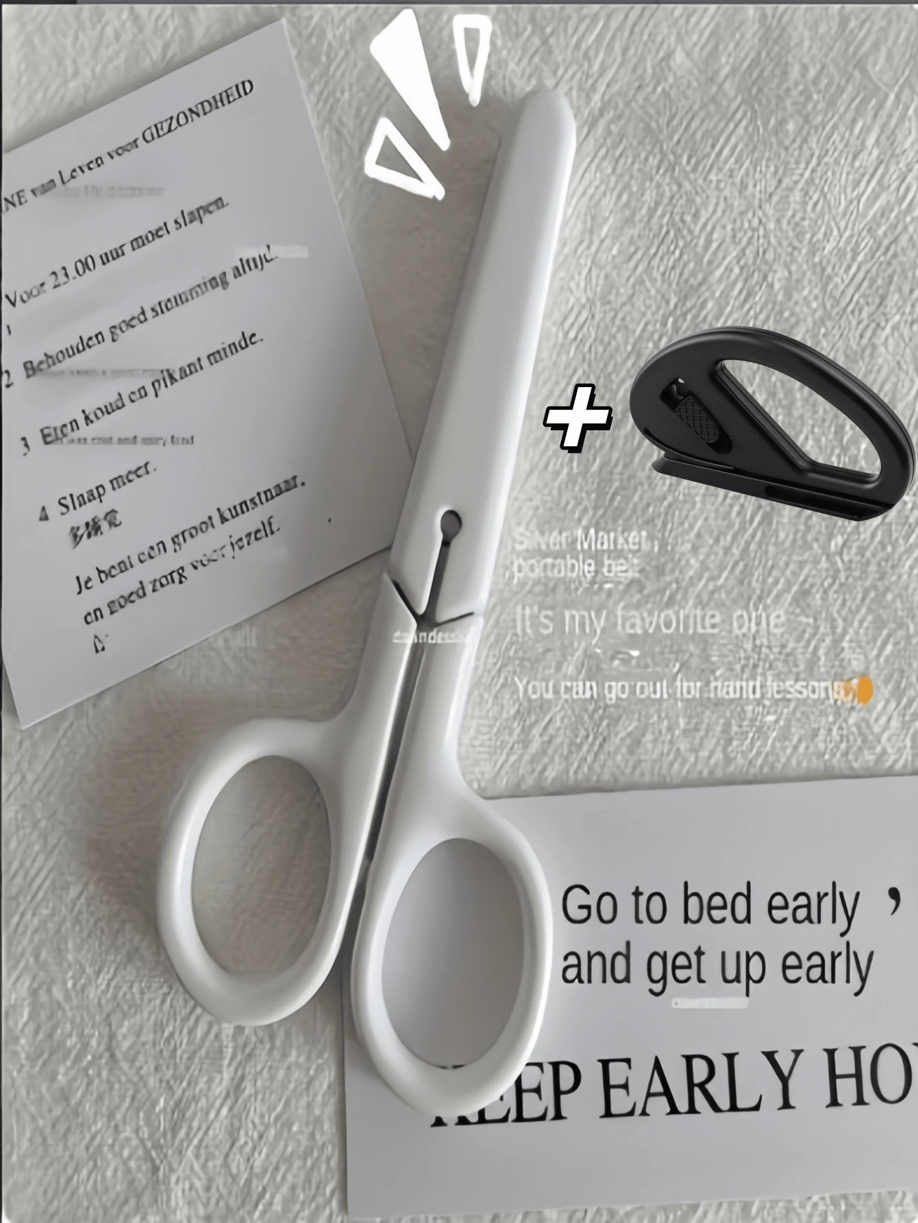 2pcs, Craft Tool Set, Wrapping Paper Cutter + Mini White Scissors. Portable Stainless Steel Blade Paper Cutter, Handmade Stationery, Office And Study Gift, Men's Tool, Stainless Steel Art Supplies, Scissors, Portable Small Scissors. - Multicolor - View 1
