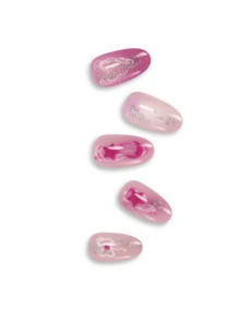Halloween Semi Cured Gel Nail Strips, 20Pcs Long Lasting Salon Quality Wraps, Easy Apply & Remove Gel Nail Stickers With UV Light - Hot Pink - View 5
