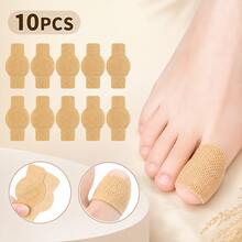 10pcs Toe Protection Pads, Skin-Friendly Breathable Toe Cushion Pads, Daily Foot Care Accessories - Beige - View 2