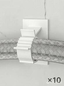 10pcs Drill-Free Pipe Clips, Easy Install Wall-Mounted Water Pipe And Air Hose Fixing Brackets, Water Pipe Clips, Cable Management Organizer, Black & White Design, Suitable For Home Water Pipe Repair, Drainage Pipe, Self-Adhesive Pipe Clips - Multiple Styles - View 14