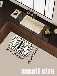1pc Classical Abstract Geometry Pattern Kitchen Mat, 3.5 Mm Soft Rubber That Absorbs Water And Is Easy To Clean. Suitable For Corridors, Bathrooms, Living Rooms, Outdoor Door Mats, And Toilets. Useable Throughout The Year And For Various Holidays. - Multicolor - View 13