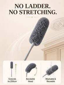 Premium Extendable Duster, Flexible Bendable Brush Head, Reusable Washable Dusting Brush, Multi-Function Cleaning Tool, Suitable For High Ceilings, Corners, Home Furniture And Car Interior Cleaning - View 5
