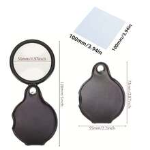3-Piece Set (1pc 80x Magnifying Glass + 2pcs Random Color Cleaning Cloths), With Leather Case, Portable Foldable And Sturdy Rotating Protective Cover. Suitable For Reading, Inspection, Crafting And Daily High-Definition Viewing Needs - Upgraded Version - View 8