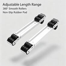 2Pcs Heavy Duty Shockproof Appliance Mobile Base, Durable White Roller Stand, Universal For Refrigerator, Washing Machine & Dryer, Easy To Move For Under Appliance Cleaning - White - View 3