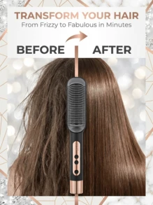 SOKANY Electric Heated Straightening Hair Brush, 2-In-1 Women's Hair Styling Tool, Gentle Care For Straight And Wavy Hair, Exquisite Gift For Valentine's Day And Daily Use - Black - View 8