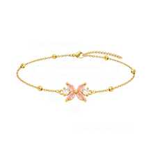 1pc New Fashion Colorful Bowknot Golden Stainless Steel Bead Chain Anklets For Women - Bow - View 4