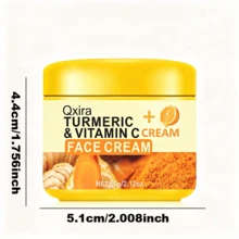 Qxira Krim Wajah Kunyit + Vitamin C: Krim Wajah Pelembap Mendalam yang Mengandung Ekstrak Kunyit, Membantu Meningkatkan Elastisitas Kulit, Mengencangkan Kulit, dan Membuat Kulit Lembut dan Bercahaya - 60g/2.12oz - View 5