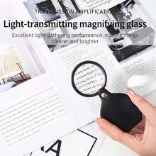 3-Piece Set (1pc 80x Magnifying Glass + 2pcs Random Color Cleaning Cloths), With Leather Case, Portable Foldable And Sturdy Rotating Protective Cover. Suitable For Reading, Inspection, Crafting And Daily High-Definition Viewing Needs - Upgraded Version - View 6