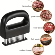 1PC Multi-Purpose Stainless Steel Manual 48-Needle Meat Tenderizer, Ergonomic Non-Slip Handle, Home Kitchen Meat Tenderizing Tool, Suitable For Beef, Chicken, Fish, Quickly Breaks Down Meat Fibers, Fully Absorbs Flavor And Improves Meat Texture, Efficient Perforation Design, Durable And Resistant To Needle Breakage, Essential For Daily Home Cooking, Professional Chef Commercial Meat Tenderizer Accessory, Specialized Kitchen Tool For Western Steak Marinating And Pre-Treatment - Multicolor - View 7