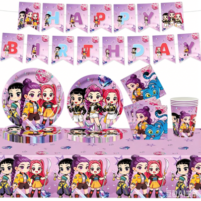 108pcs Anime Style Theme Party Set, Back To School Season Outfit, Suitable For 20 People, Birthday Party Tableware, Including Plates, Cups And Napkins. Holiday Decoration Supplies, Suitable For Camping, Picnic, Backyard BBQ, Room Decoration And Party Decoration, Also Ideal Decoration For Halloween, Christmas And Party, And A Great Surprise Gift For Fans.