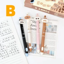 Stylo décoratif à pression de style Ins, ensemble de stylos gel effaçables à encre noire 0,5 mm, couleur aléatoire, papeterie exquise convenant pour le journalisme - Ensembles - Voir 9