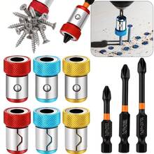 6-Piece Drill Bit Set With Magnetic Screw Ring And Drill Bit, Universal Magnetized Drill Bit Ring, Strong Magnetic Anti Slip Screw Fixing Ring, Suitable For Hexagonal Screwdriver And Electric Drill, DIY Daily Maintenance - Multicolor - View 4