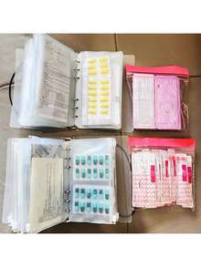 A6 Matte Loose-Leaf Medication Storage Folder With Detachable Zipper Pouch For Home And Travel, Pill And Medicine Board Organizer - View 10