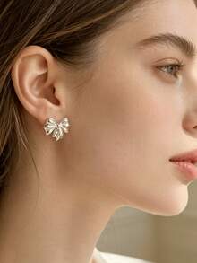 6 Pairs Of Fashion Stainless Steel Stud Earrings Set, Ins Niche High-End Cool Tone Silver Earrings, Suitable For Women's Commute, Banquet, Daily Wear, Halloween Women's Accessories, Stainless Steel Jewelry - Elegant Suit - View 6