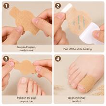 10pcs Toe Protection Pads, Skin-Friendly Breathable Toe Cushion Pads, Daily Foot Care Accessories - Beige - View 3