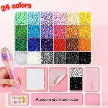 1 Set Automatic Bead Pen, 13500pcs Melted Beads Set - 24 Colors, 2.6mm Mini Melted Bead Quick Dispenser, Suitable For Handmade Bead Stringing, Bead Making And Handmade Pixel Art DIY - A - View 8