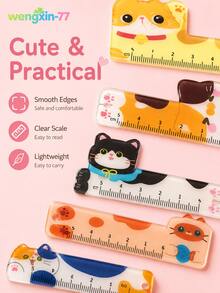 5pcs Cute Mini Rulers 5cm Pocket Rulers, Portable Measuring Tools, Student Stationery Gifts - Multiple Styles - View 7