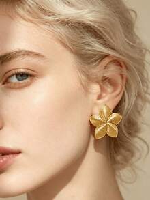 3 Pairs Of Fashionable Stainless Steel Gold Earrings, Vintage Y2K Hypoallergenic Hoop Earrings, Suitable For Women's Daily Wear, Party, Outfit Styling, Halloween Women's Accessories, Stainless Steel Jewelry - Gold - View 3