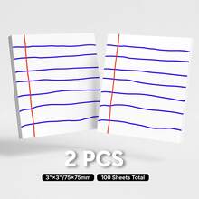 4 Packs Sticky Notes, Self-Adhesive Memo Pads, Total 200 Sheets, Notebook Style Memo Pads, Removable Adhesive Sticky Notes, For Study, To-Do List, School And Office Supplies - A - View 9