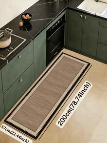 1pc Retro Chessboard Border Pattern Kitchen Mat, 3.5 Mm Soft Rubber That Absorbs Water And Is Easy To Clean. Suitable For Corridors, Bathrooms, Living Rooms, Outdoor Door Mats, And Toilets. Useable Throughout The Year And For Various Holidays. - Multicolor - View 14
