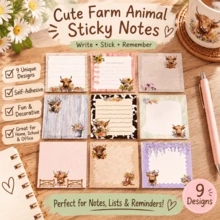 1/5pcs Highland Cow Sticky Notes, Cute Self-Adhesive Memo Pads, Office Decor Gift, Fridge Magnet, Student School Teacher Meeting Office Supplies, Suitable For Back To School Season - one-size - View 1